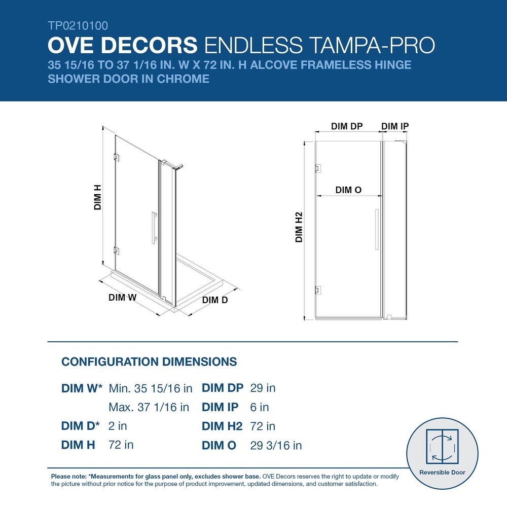 Endless Tampa Pro Alcove 35 15/16 to 37 1/16\