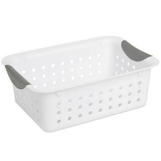 Sterilite Small Ultra Plastic 1.5 Gal. Storage Bin Organizer Baskets in White (12-Pack) 12 X 16228012