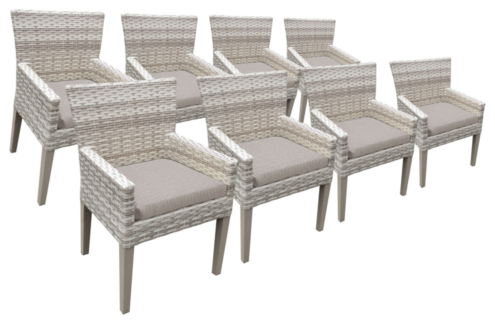 8 Fairmont Dining Chairs With Arms   Tropical   Outdoor Dining Chairs   by TKClassics  Houzz