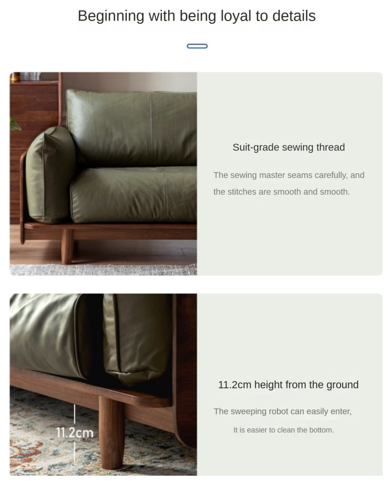 North American Black Walnut Solid Wood Leather Sofa   Midcentury   Sectional Sofas   by GVAwood  Houzz