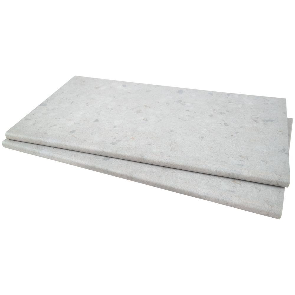 MSI 0.79 in. x 13 in. x 24 in. Terrazo Glacier Glazed Porcelain Pool Coping Floor (4.33 sq. ft.Case) COPNTERGLA1324