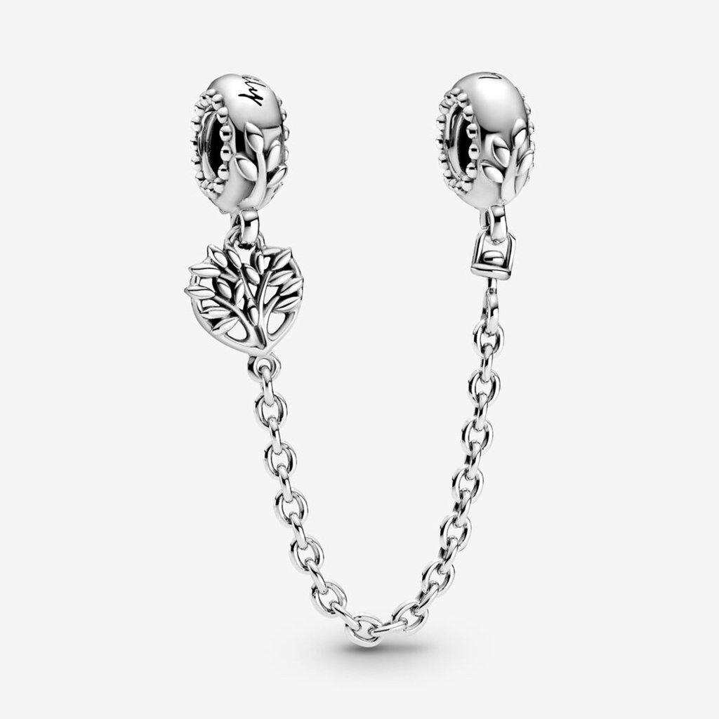 PANDORA  Heart Family Tree Safety Chain Charm