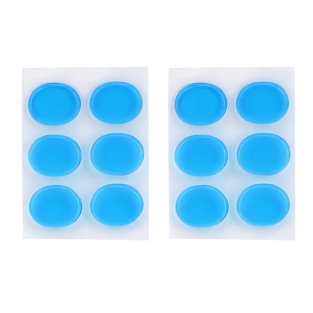 12pcs Drum Damper Silencer Percussion Instrument Accessories Silicone Self-adhesive Blue