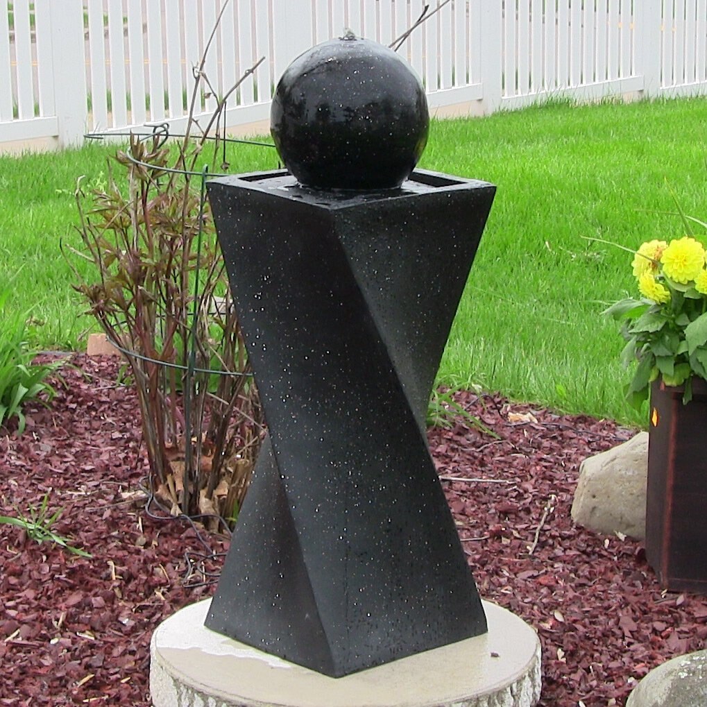 Sunnydaze Decor Black Ball Solar Water Fountain