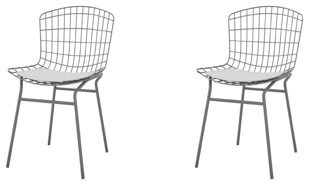 Madeline Chair  Set of 2 in Silver and Black   Modern   Dining Chairs   by Morning Design Group  Inc  Houzz