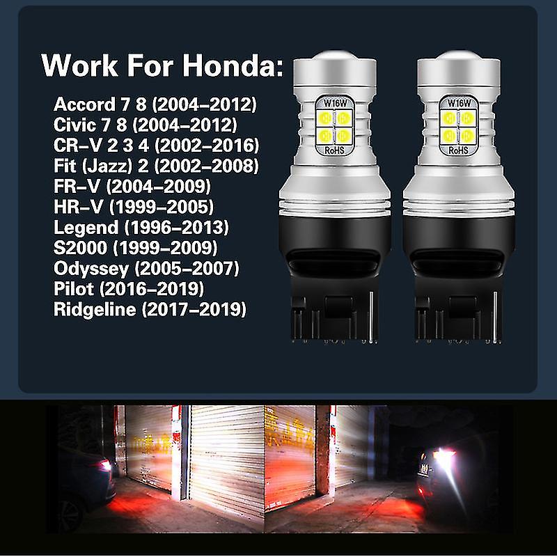 2x Led Reverse Blub Lamp W21w 7440 T20 For Accord 7 8 Cr-v 2 3 4 Fit Fr-v S2000 Ridline