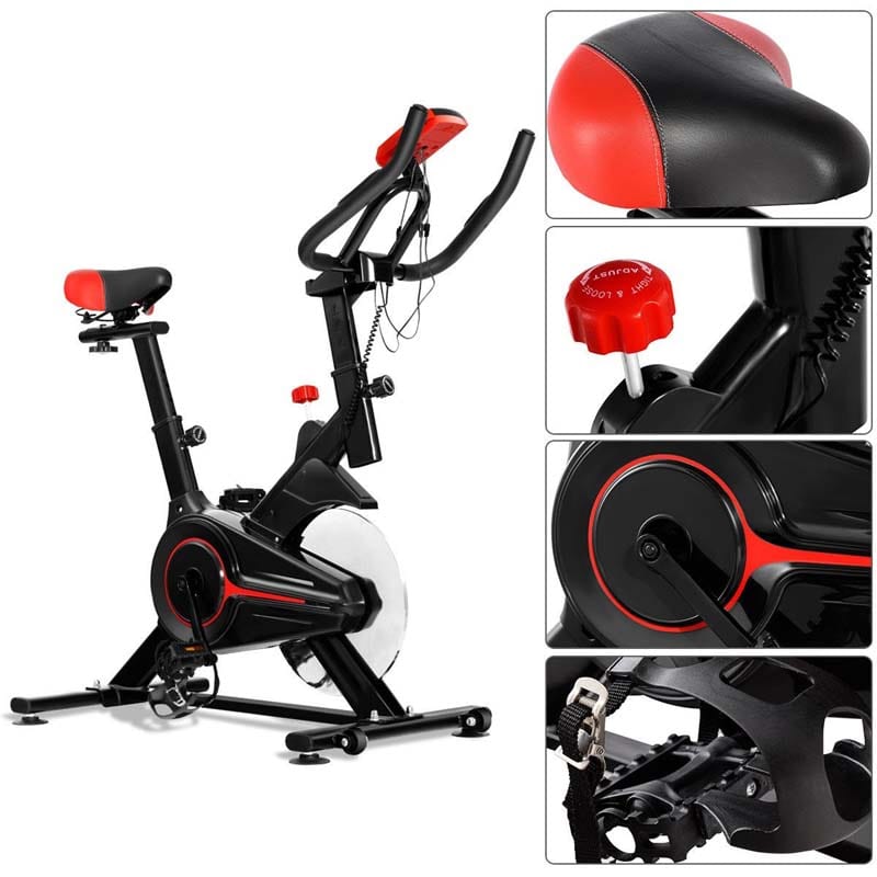 Indoor Stationary Exercise Bike with Heart Rate Sensor