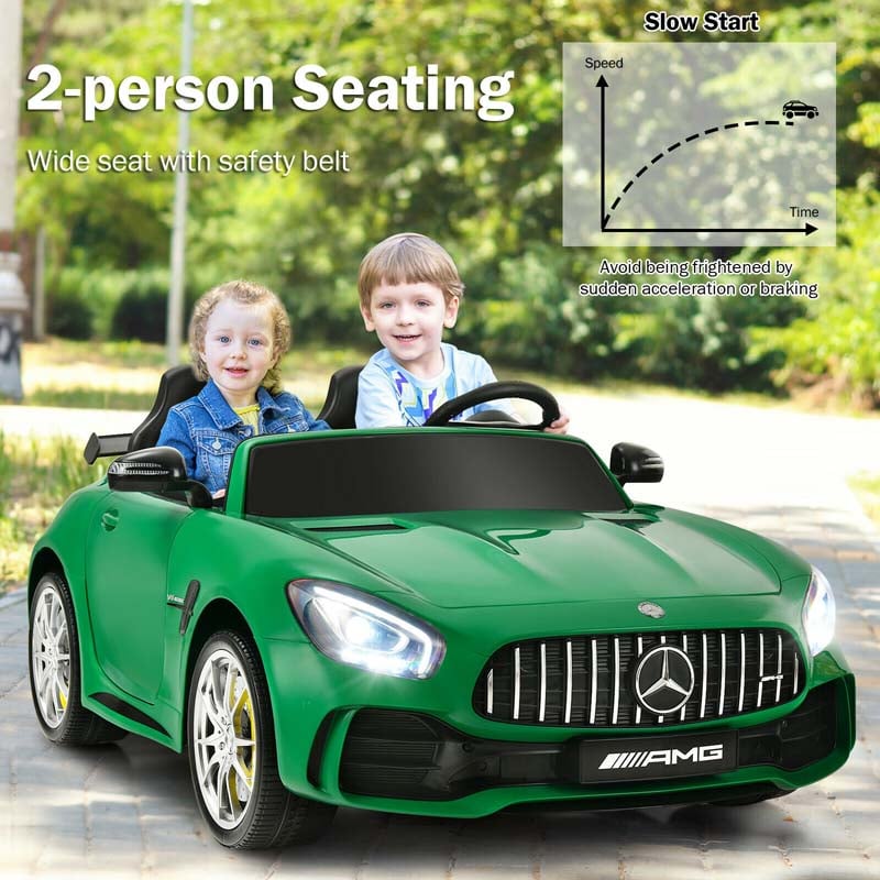 Licensed Mercedes Benz AMG GTR 2-Seater Ride-on Car 12V Battery Powered Vehicle Kids Riding Toy Car with Remote