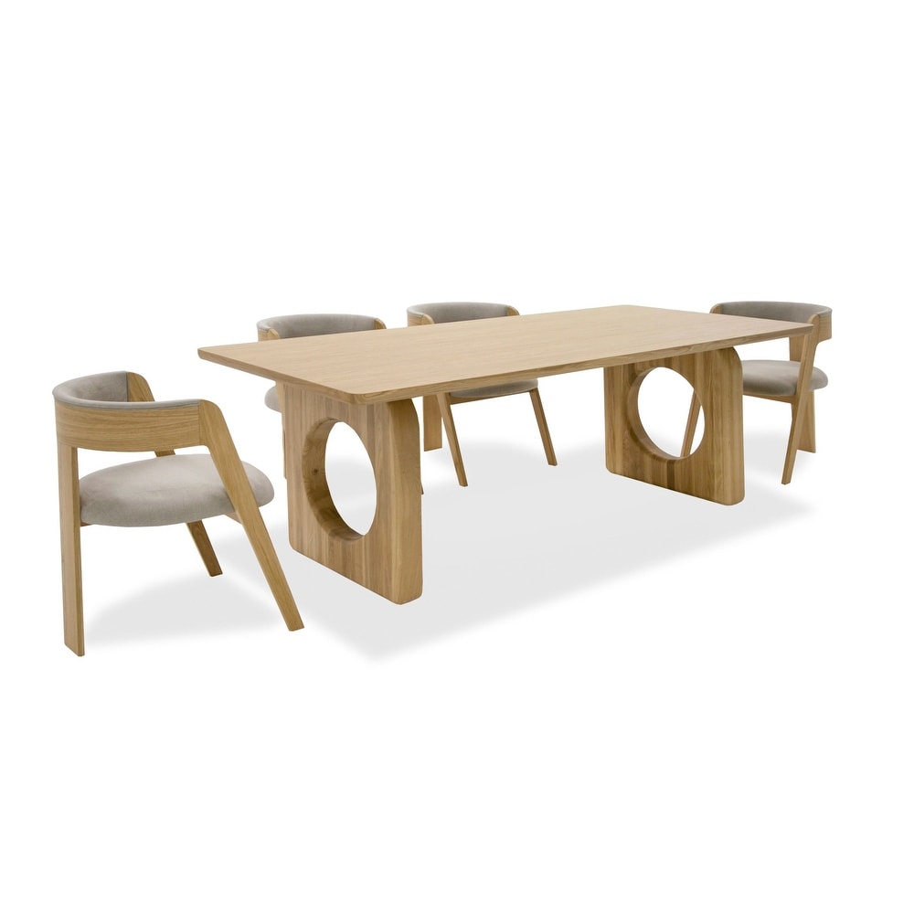 Modrest Washington   Modern Natural Oak Rectangular Dining Table