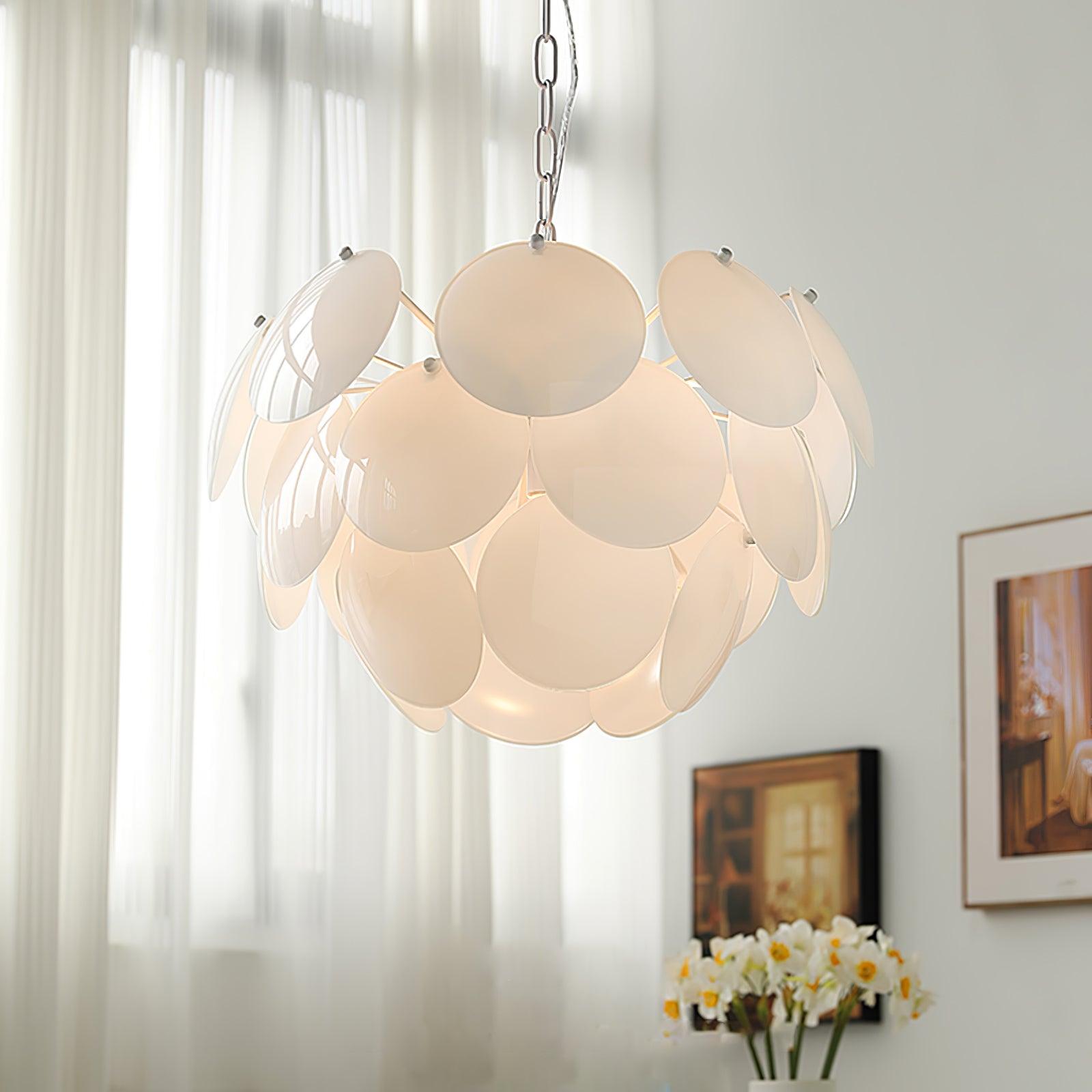 Luminous Petal Glass Chandelier