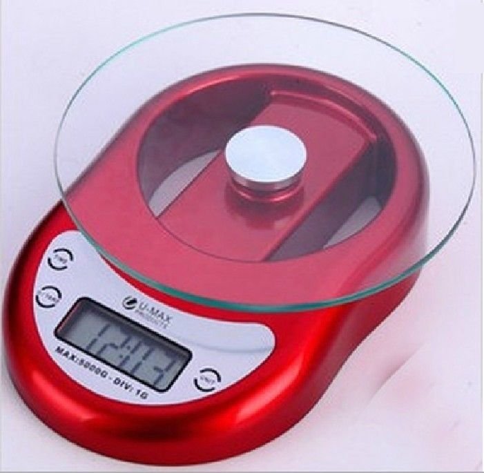 Gorgeous Useful Mini Digital Food Kitchen Glass Scale 1 g to 5kg Clock Timer