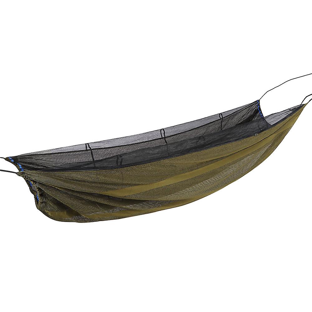 Camping Single Hammock Portable Outdoor Antimosquito Hammock Camping Hiking Backpacking Survivaldark Green