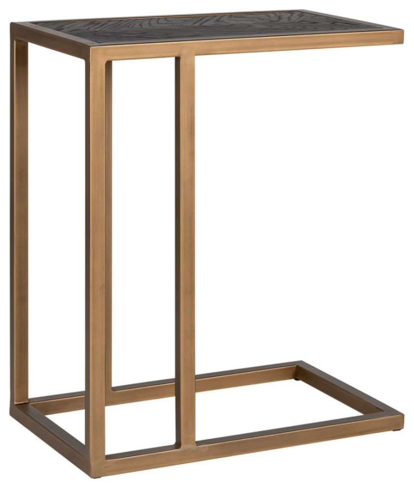 Brass Framed Oak Sofa Table  OROA Blackbone   Modern   Side Tables And End Tables   by Oroa   Distinctive Furniture  Houzz