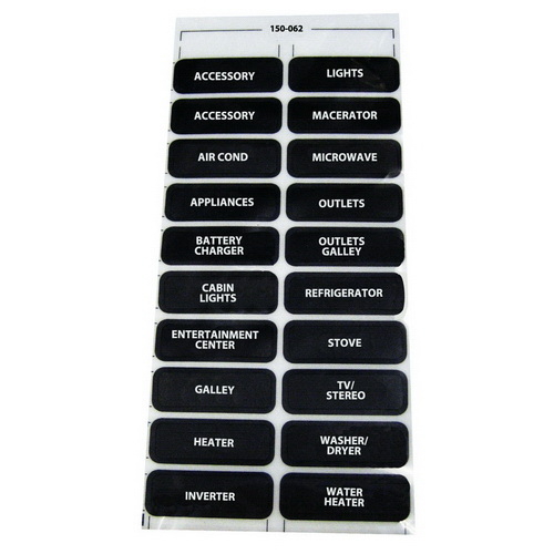 Paneltronics AC 20 Assorted Label Sheet