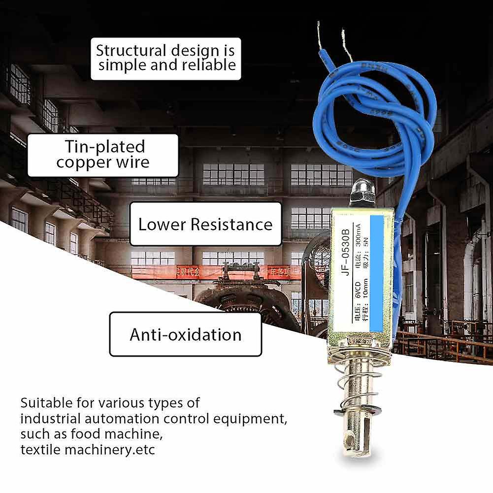 Automation Control 6/12/24v Dc 300ma Dc Pull Electromagnet 5n Retractable Range 10mm(6v)