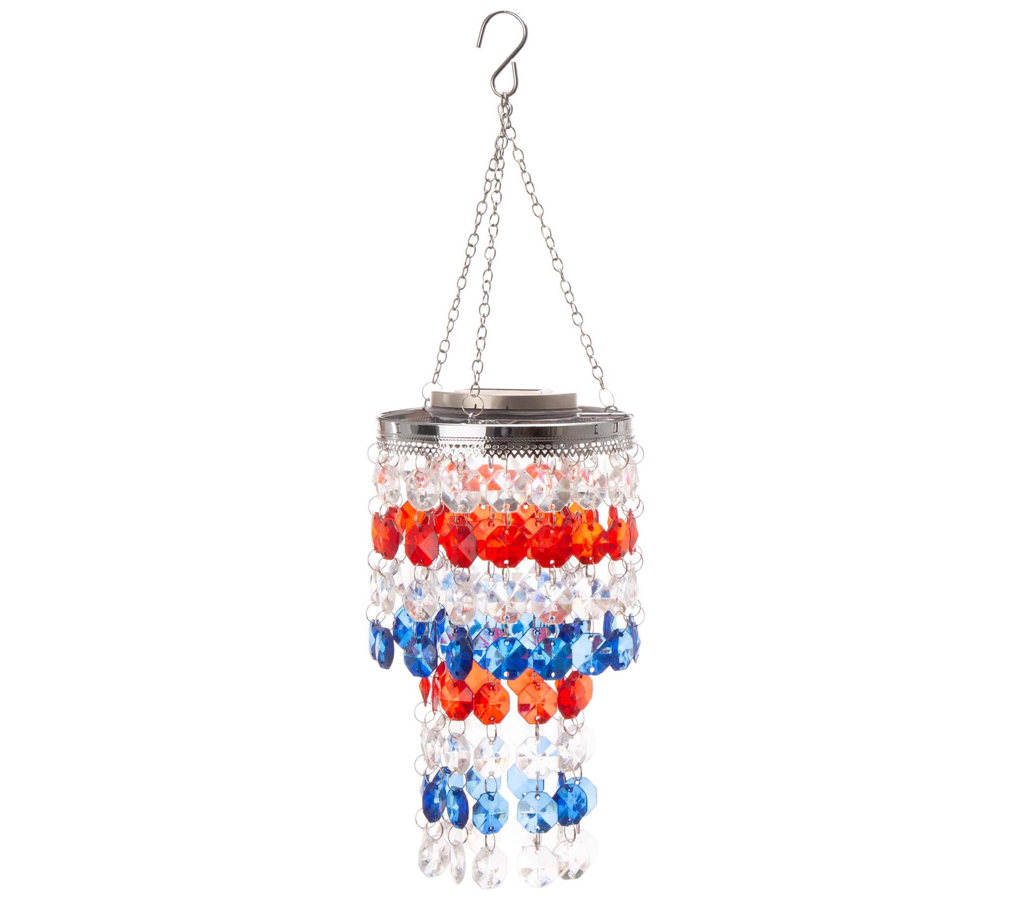 Glitzhome Solar Hanging Chandelier with AcrylicJewel Beads