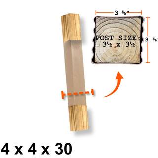 Post Protector 4 in. x 4 in. x 30 in. In-Ground HDPE Fence Post Decay Protection 4430