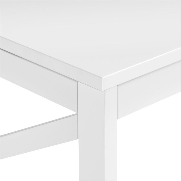 Modern Wood X-Design Rectangle Coffee Table with Storage Shelf， White