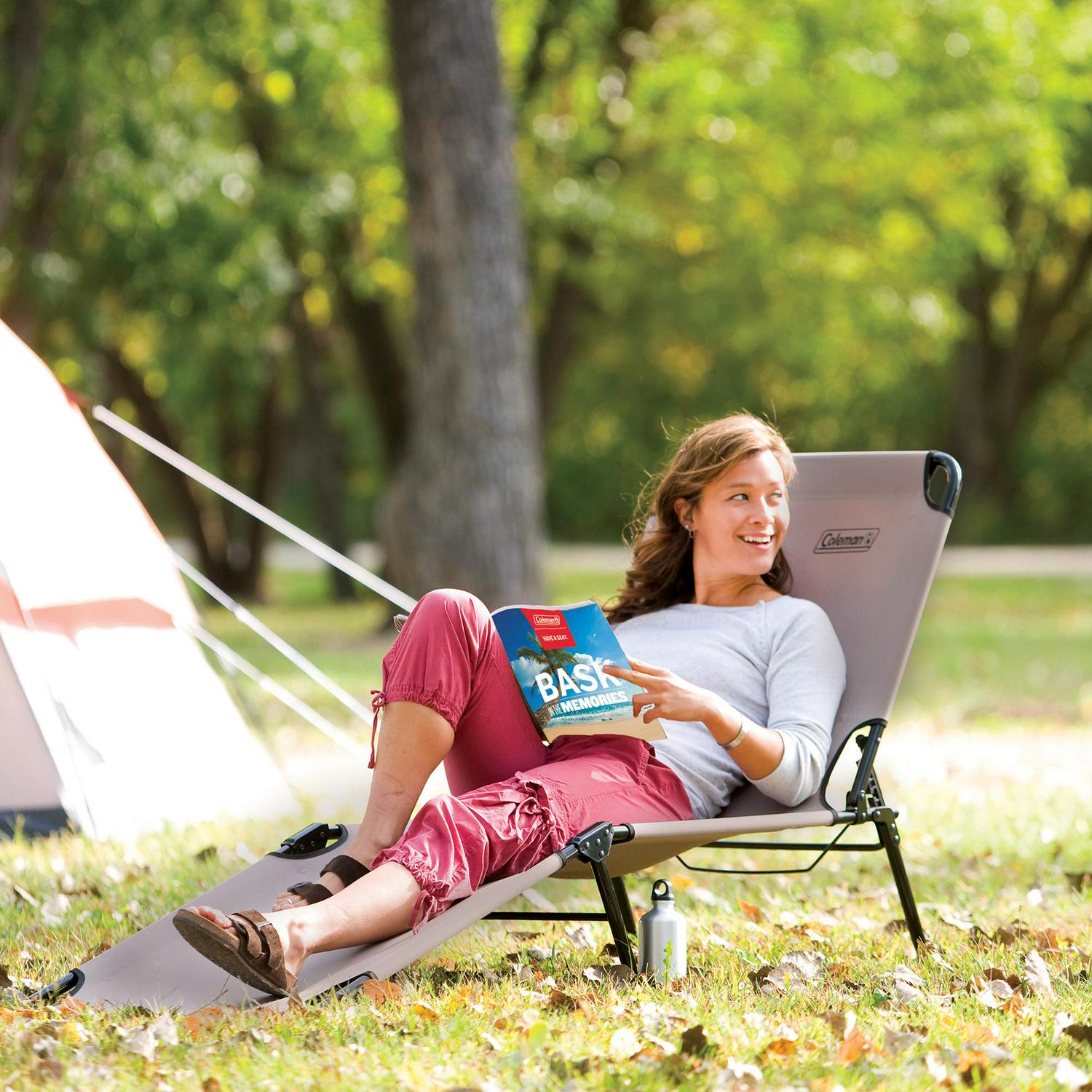 Coleman Convertible Cot and Lounge Chair with 6 Reclining and Folding Positions