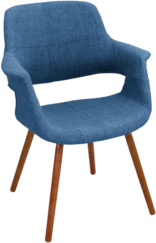 Vintage Flair Mid Century Modern Blue Accent Chair