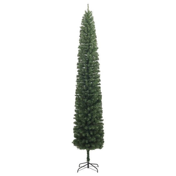 vidaXL Christmas Tree Decoration Artificial Slim Tree with Stand Green PVC