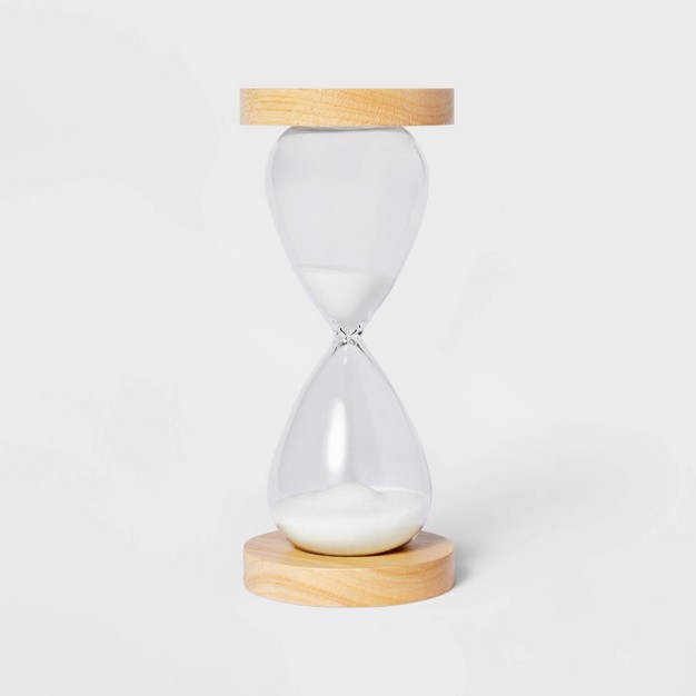 Decorative 10 minute Hourglass With Rubber Wood Base