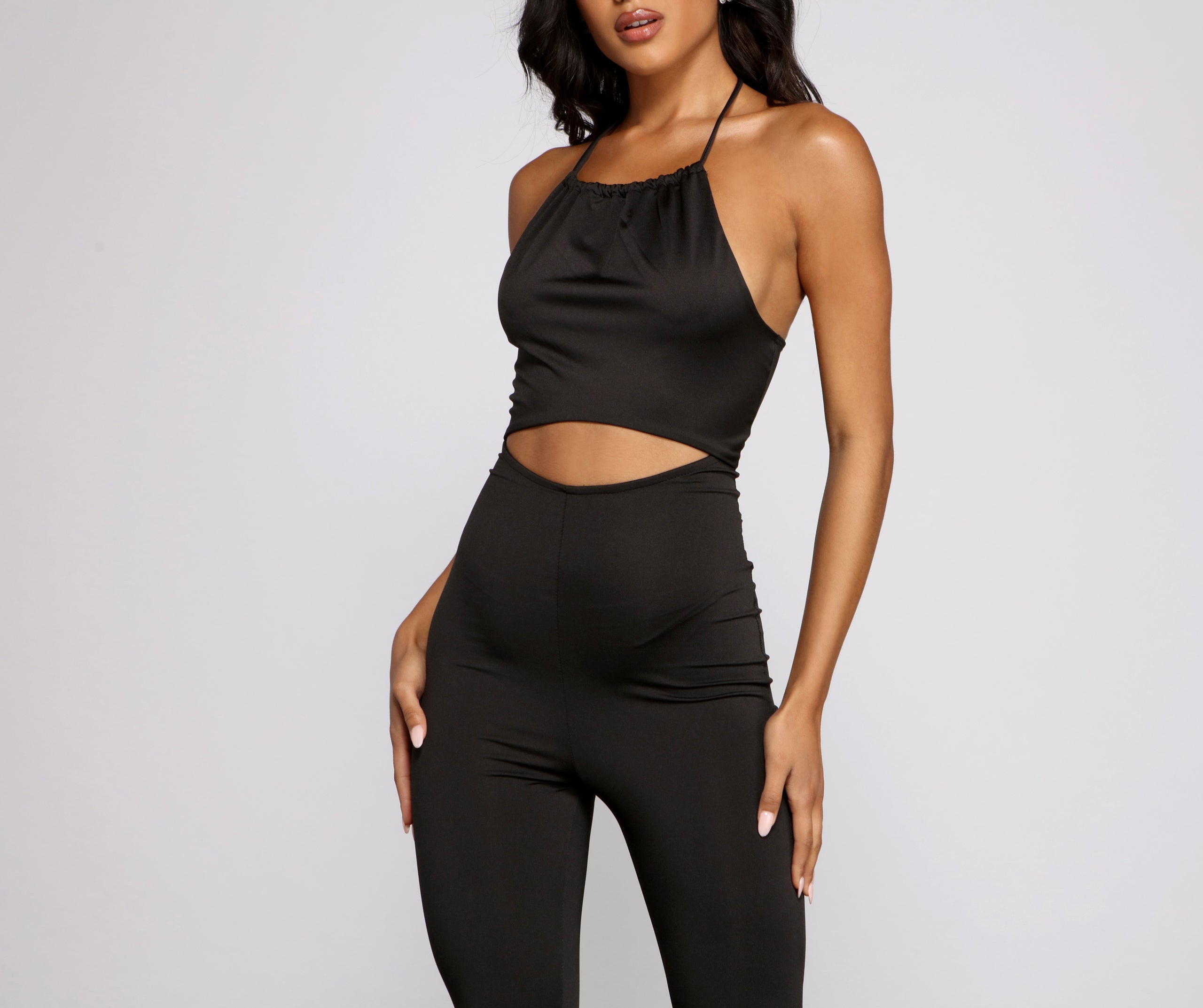 Night On The Town Halter Catsuit