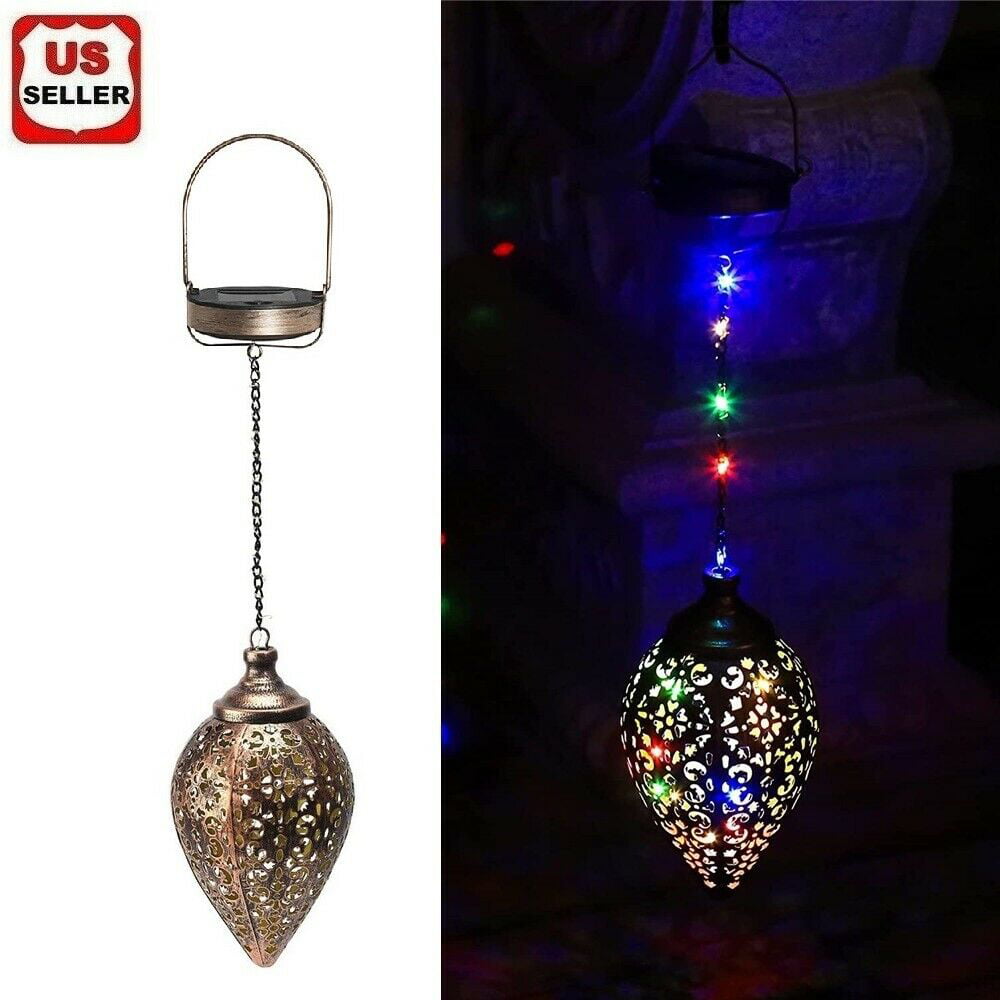 Hanging Solar Lights Solar Lantern LED Garden Lights Metal Lamp Waterproof for Outdoor，Home Decorative，Party，Festival，Christmas