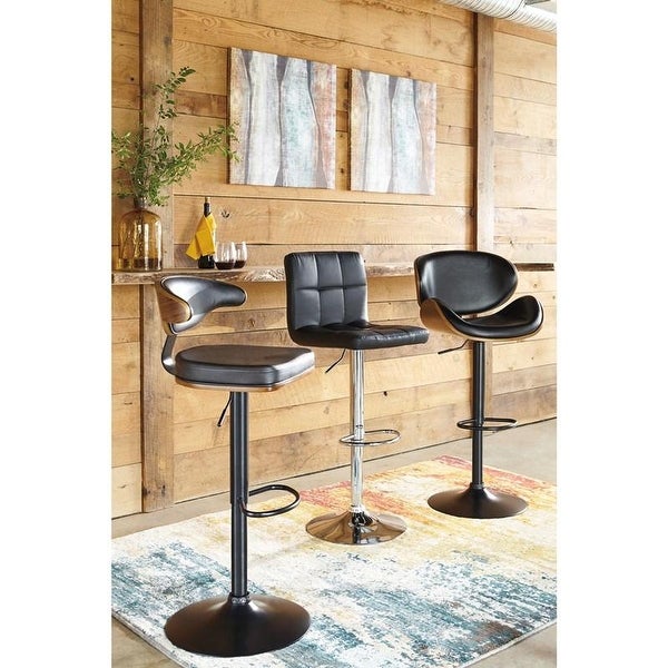 Ashley D120-130 Black Bar Pub Height Swivel Barstool?Set