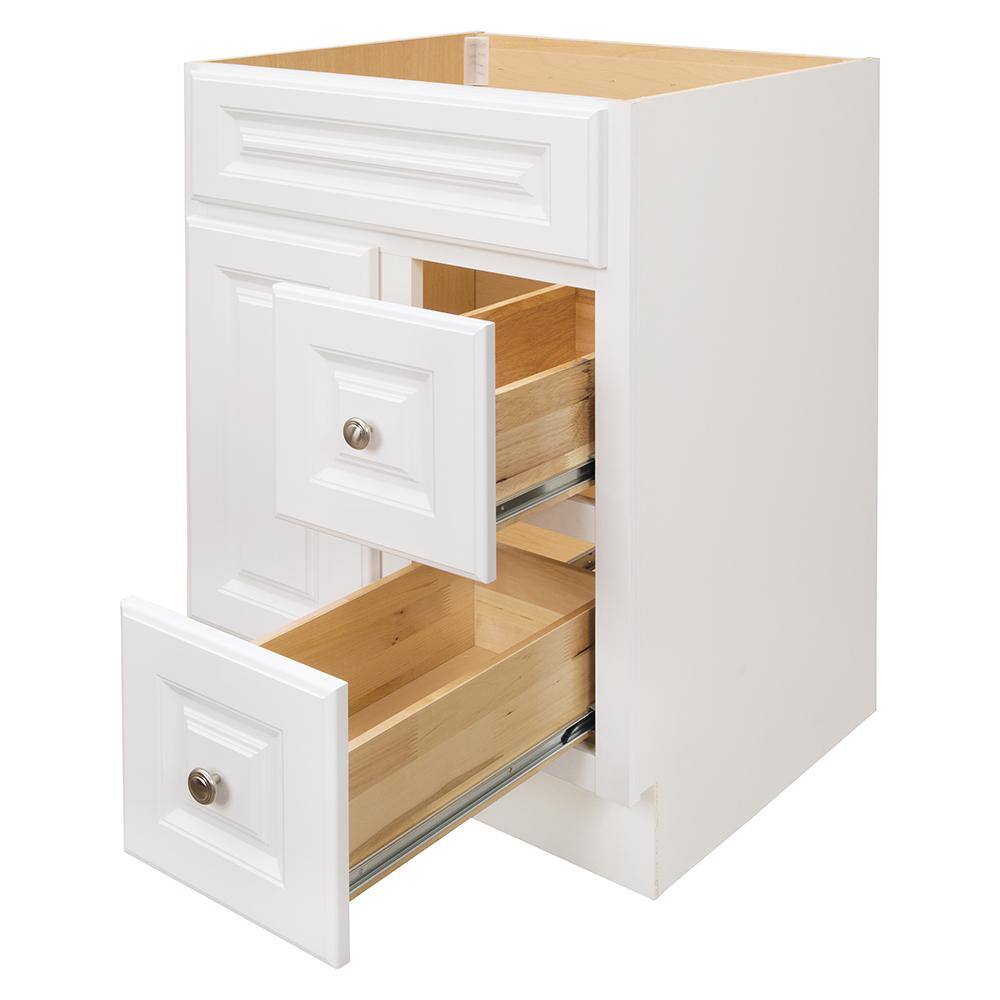 Glacier Bay Hampton 24 in. W x 21 in. D x 33.5 in. H Bath Vanity Cabinet without Top in White HWH24D