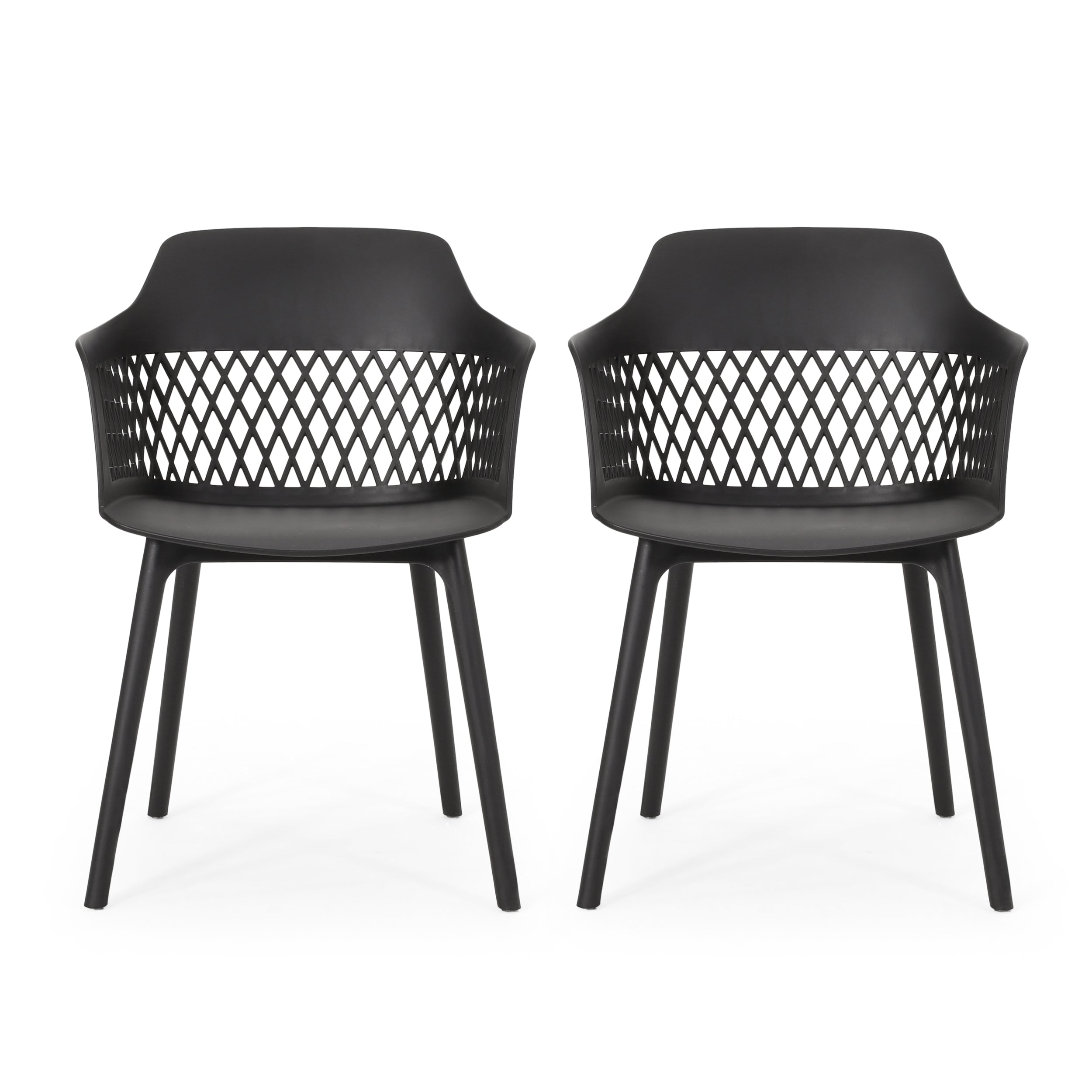 Airyanna Outdoor Modern Dining Chair (Set of 2)