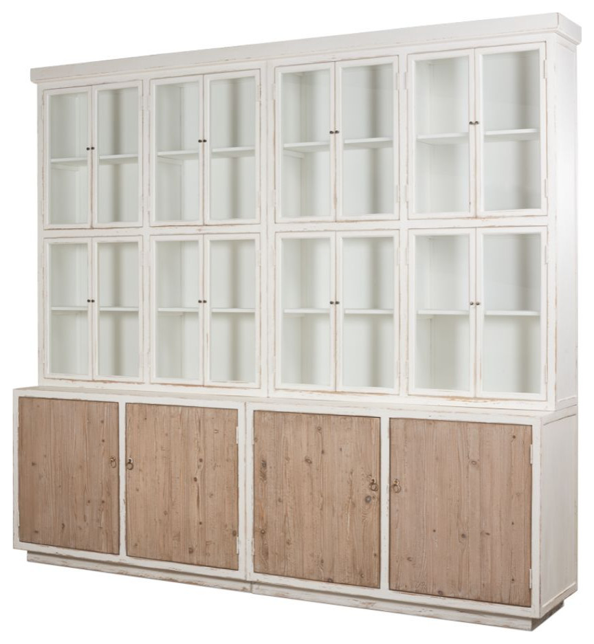 Connor 2 Tone Wood Bookcase With Cabinets   Transitional   Bookcases   by Sideboards and Things  Houzz
