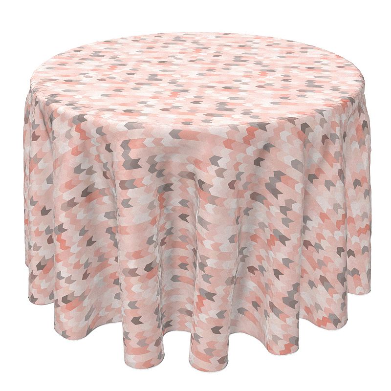 Round Tablecloth， 100% Cotton， 60 Round， Pink Arrow Abstract