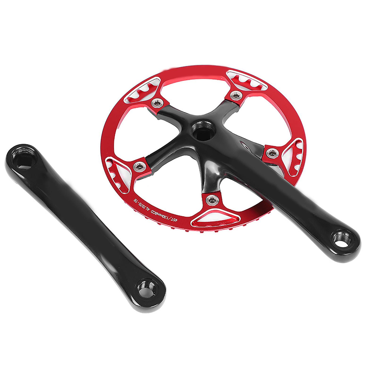 Meijun Bike Crankset 170mm Bicycle Chainwheel Chain Ring Set 45t 47t (black   Red 45t)