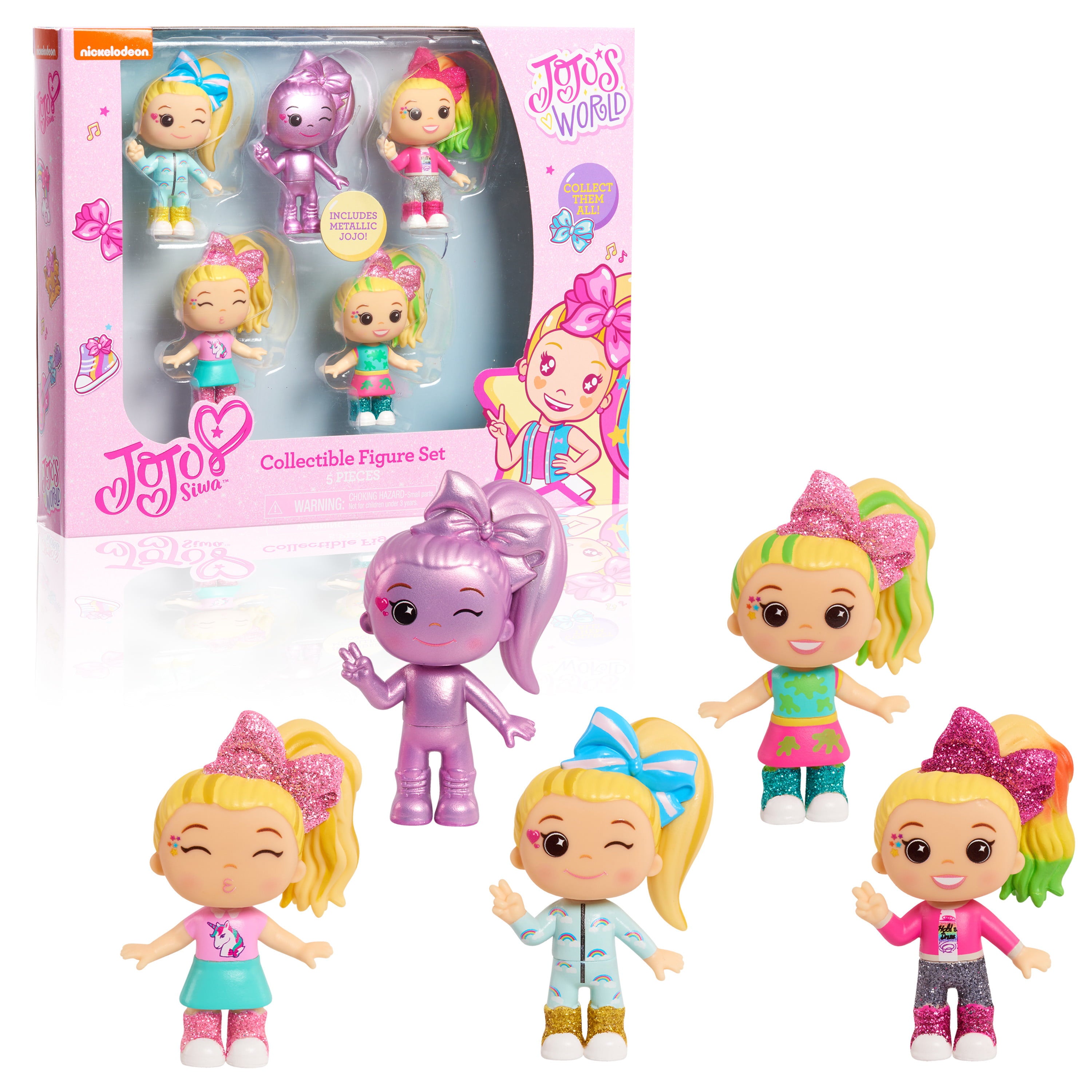 JoJo Siwa 3-Inch Tall 5 Piece Collectible Figures,  Kids Toys for Ages 3 Up, Gifts and Presents