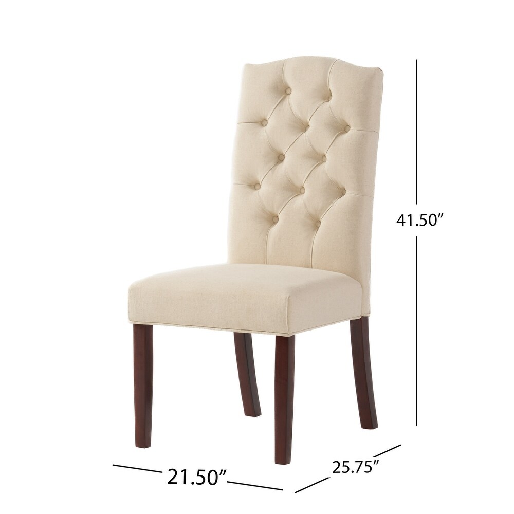 Crown Top Ivory Linen Dining Chair (Set of 2) by Christopher Knight Home