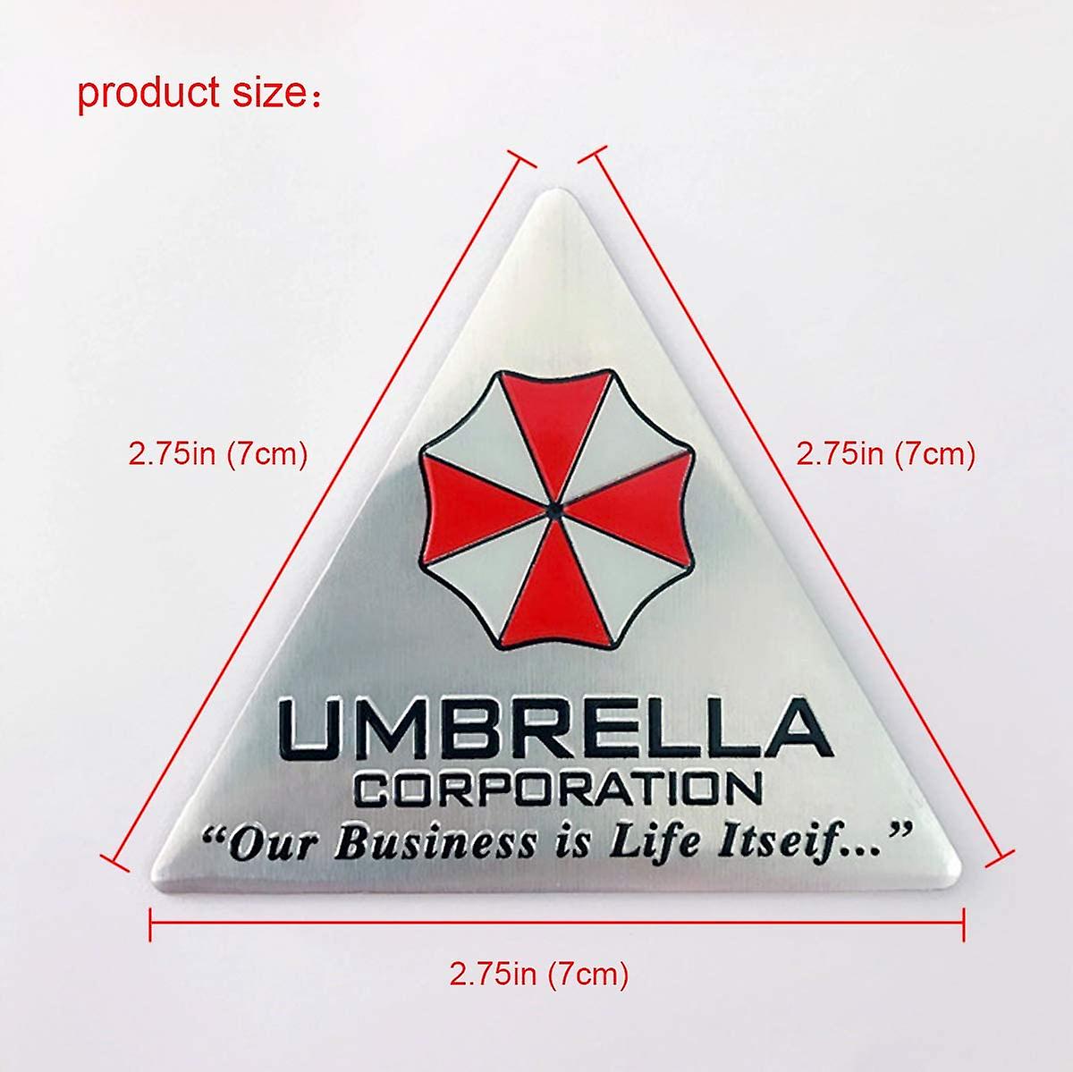 Umbrella Corporation Decals Aluminum Alloy Resi Dent E Vil Stickers Triangle Metal Badge Decals(p1+p2=2 Pcs/set)