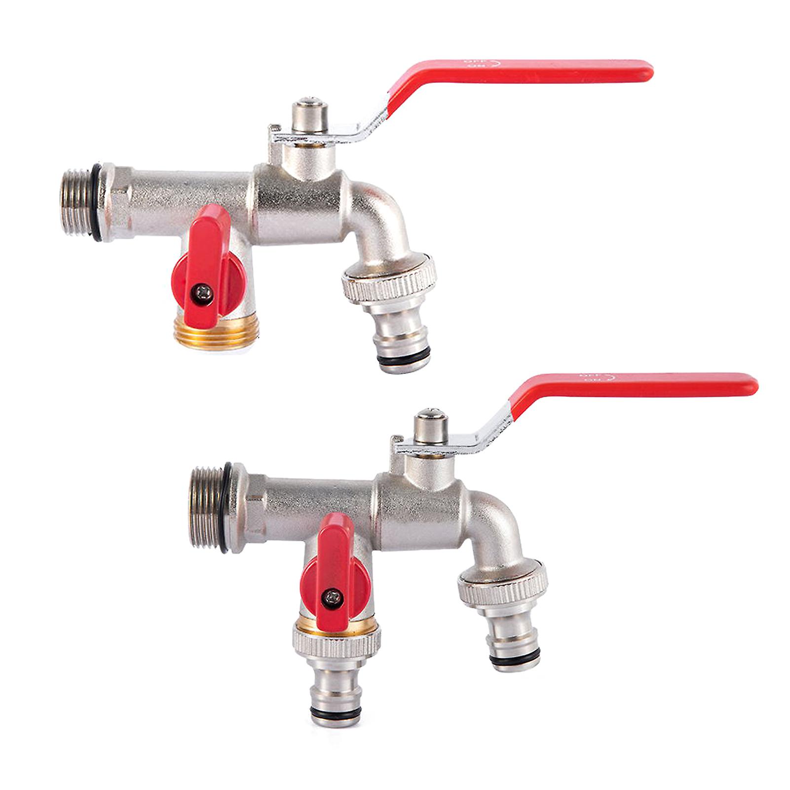 1 Inch Garden Lever Tap With Thicken Outlet Valve Detachable For Garden Drinking Water Farm Crops With Red Handle No.249176