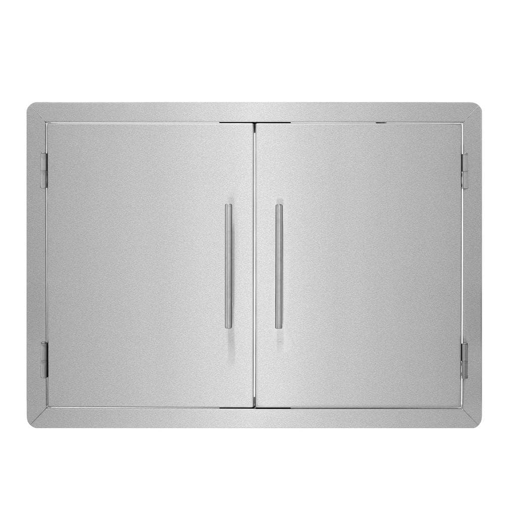 AdirHome 30 in. Stainless Steel Single Face Outdoor BBQ Grill Double Access Door Panel 302-30-SF