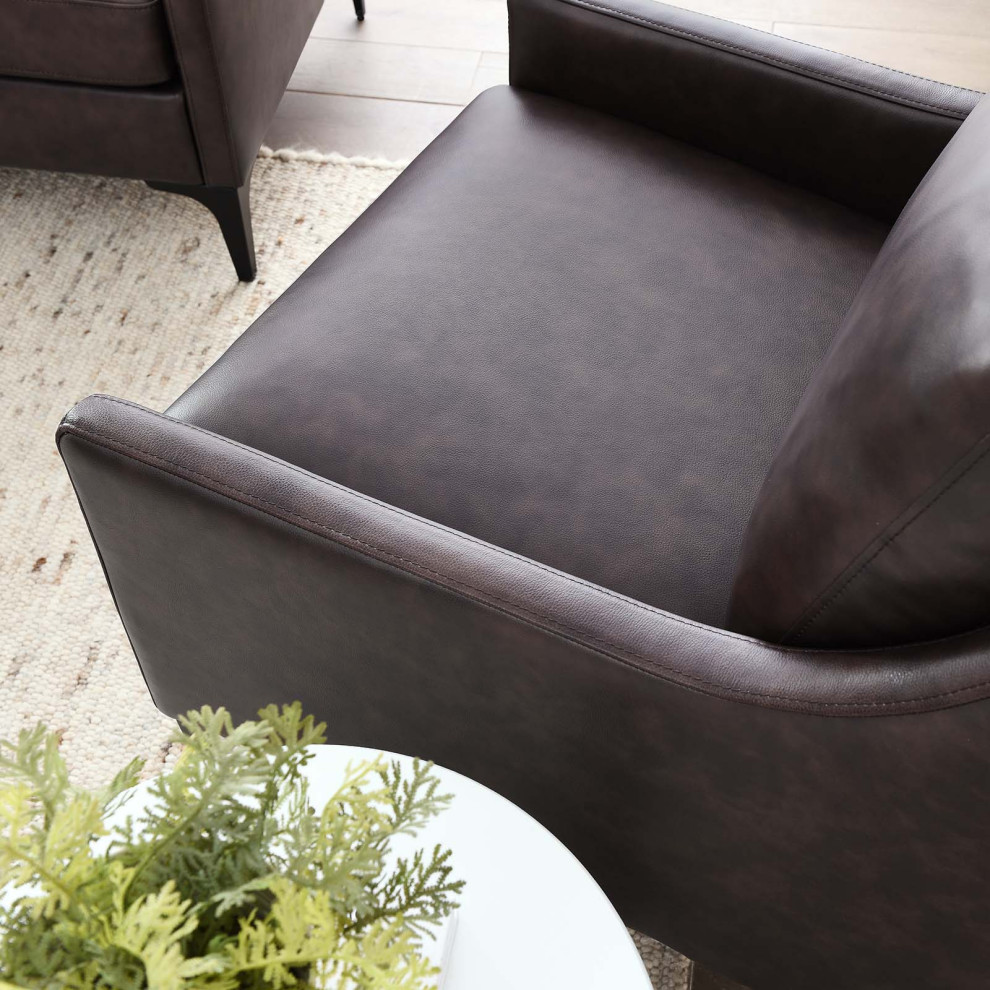 Corland Leather Armchair   Midcentury   Armchairs And Accent Chairs   by Modway  Houzz