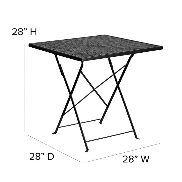 Square Indoor outdoor Steel Folding Patio Table