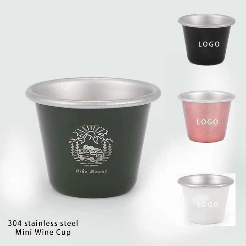 Factory outlet Stainless steel 350ml/40ml water cup High temperature resistance Customizable logo Camping coffee cups