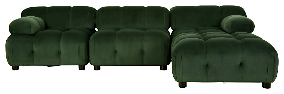 Kildare Velvet 3 Seater Modular Tufted Sectional   Contemporary   Sectional Sofas   by GDFStudio  Houzz