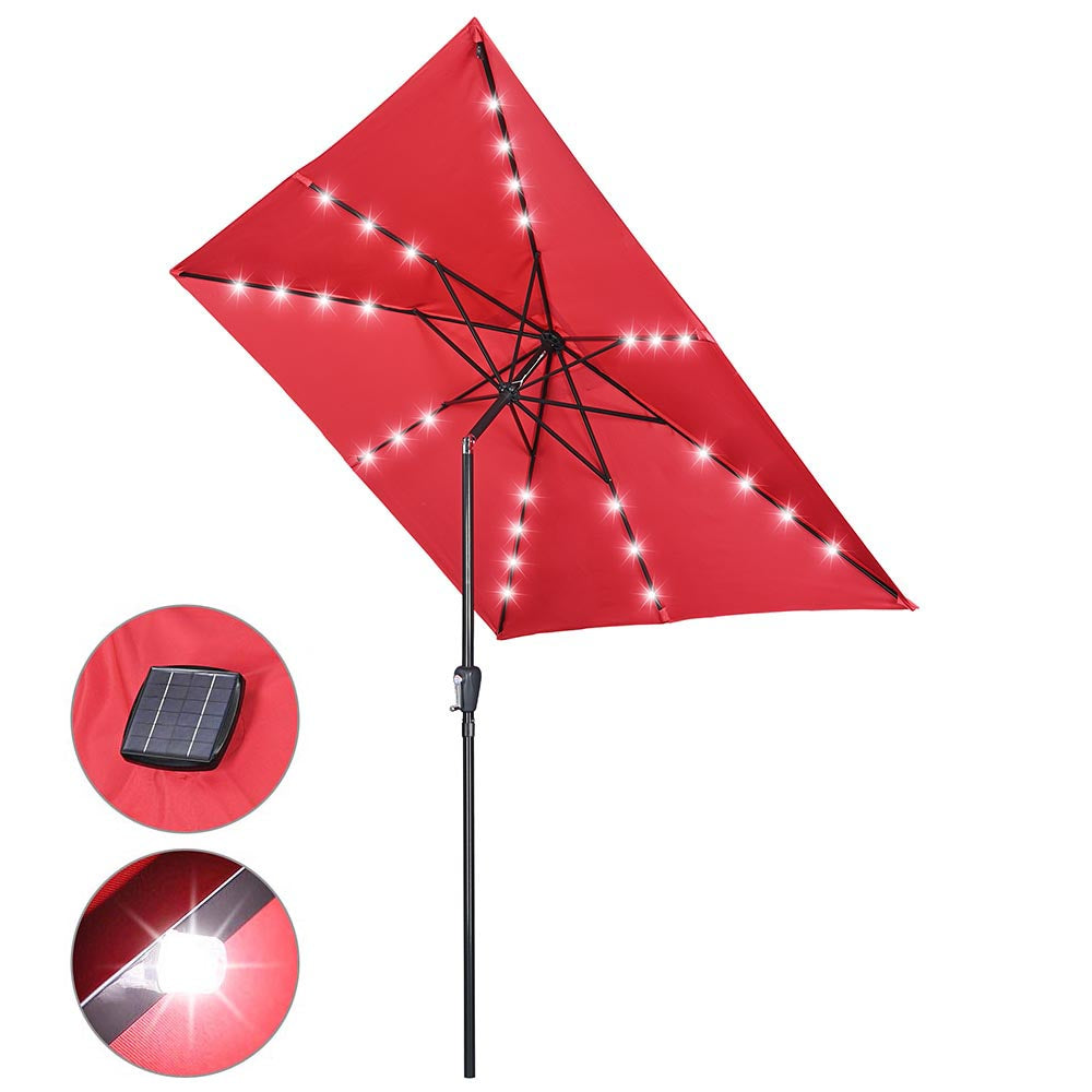 Yescom Prelit Patio Umbrella with Lights Square 9' 8-Rib