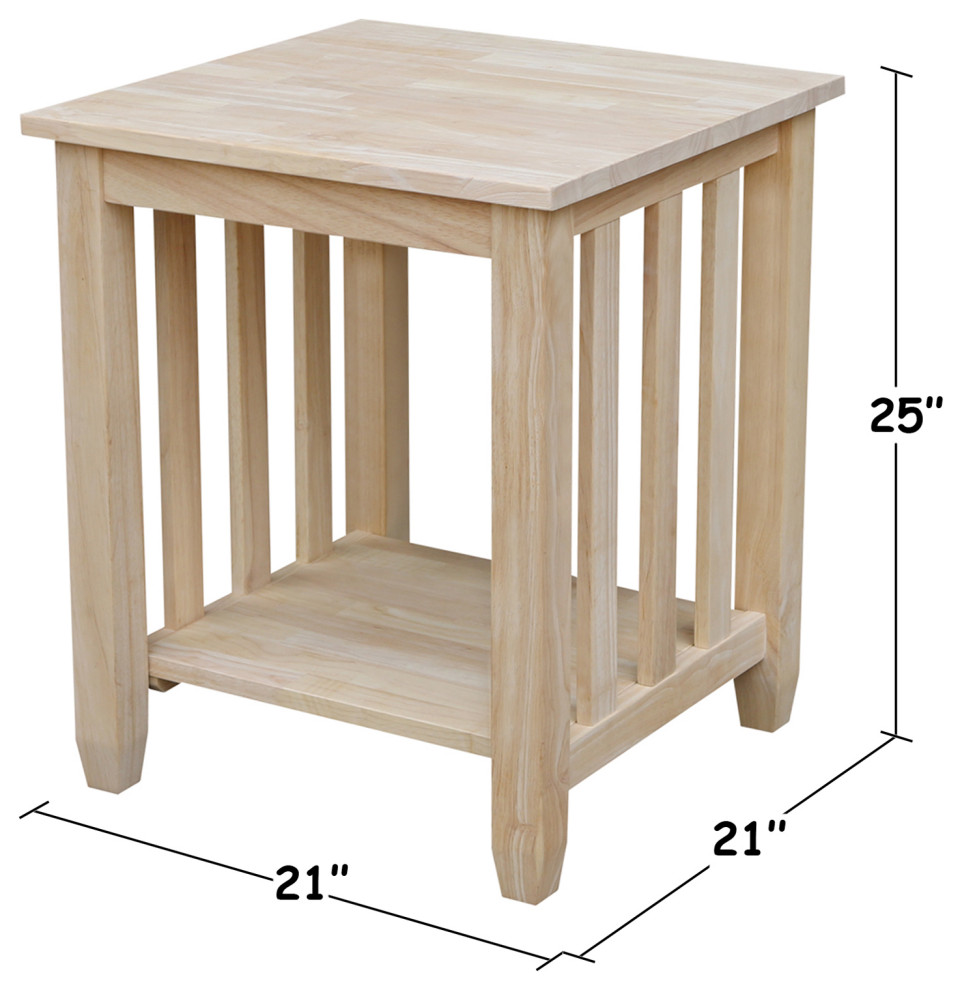 Mission Tall End Table   Craftsman   Side Tables And End Tables   by International Concepts  Houzz