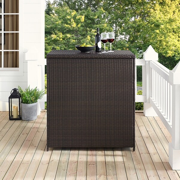 Palm Harbor Brown Wicker Outdoor Bar