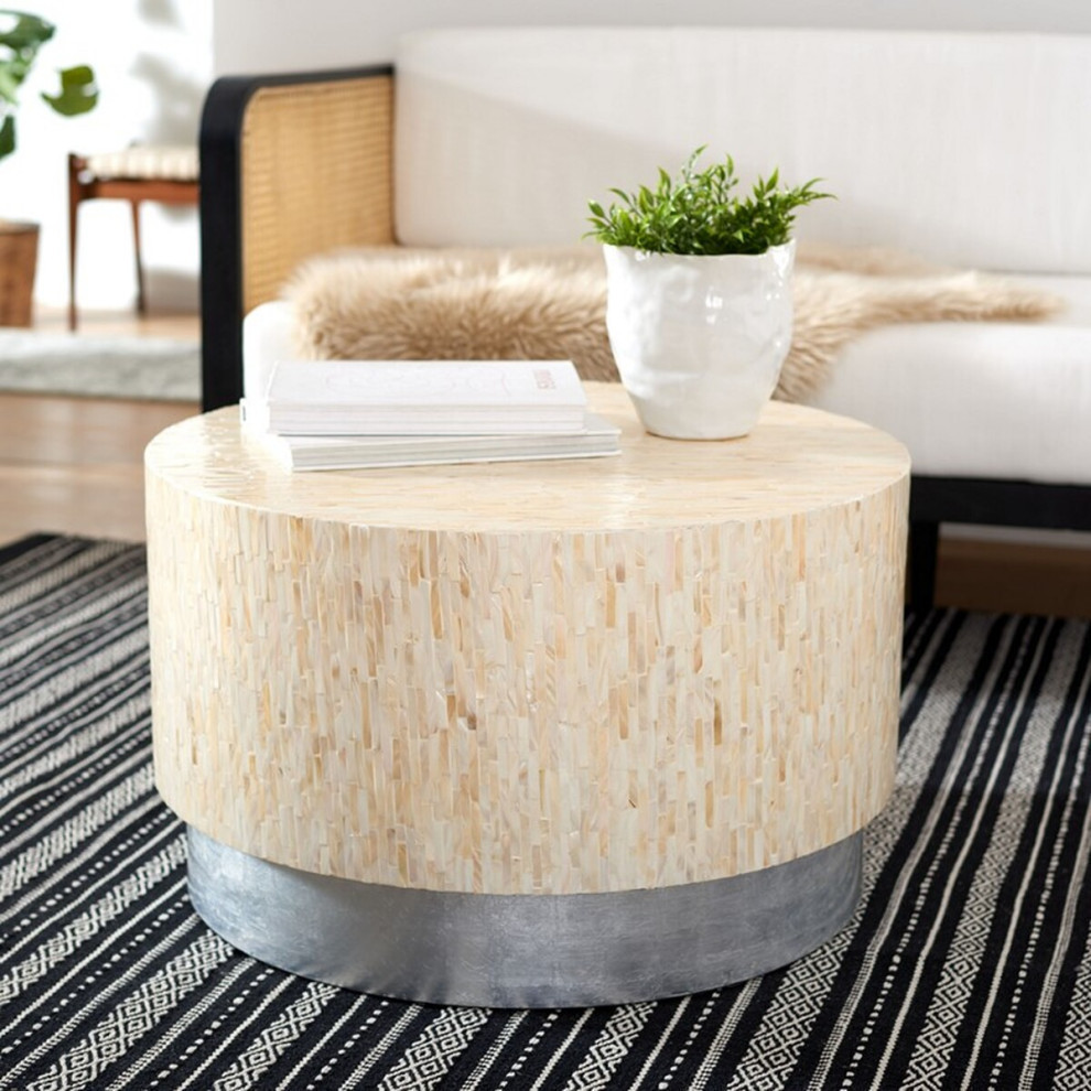 Lettie Round Coffee Table  Natural   Contemporary   Coffee Tables   by Rustic Home Furniture Deco  Houzz