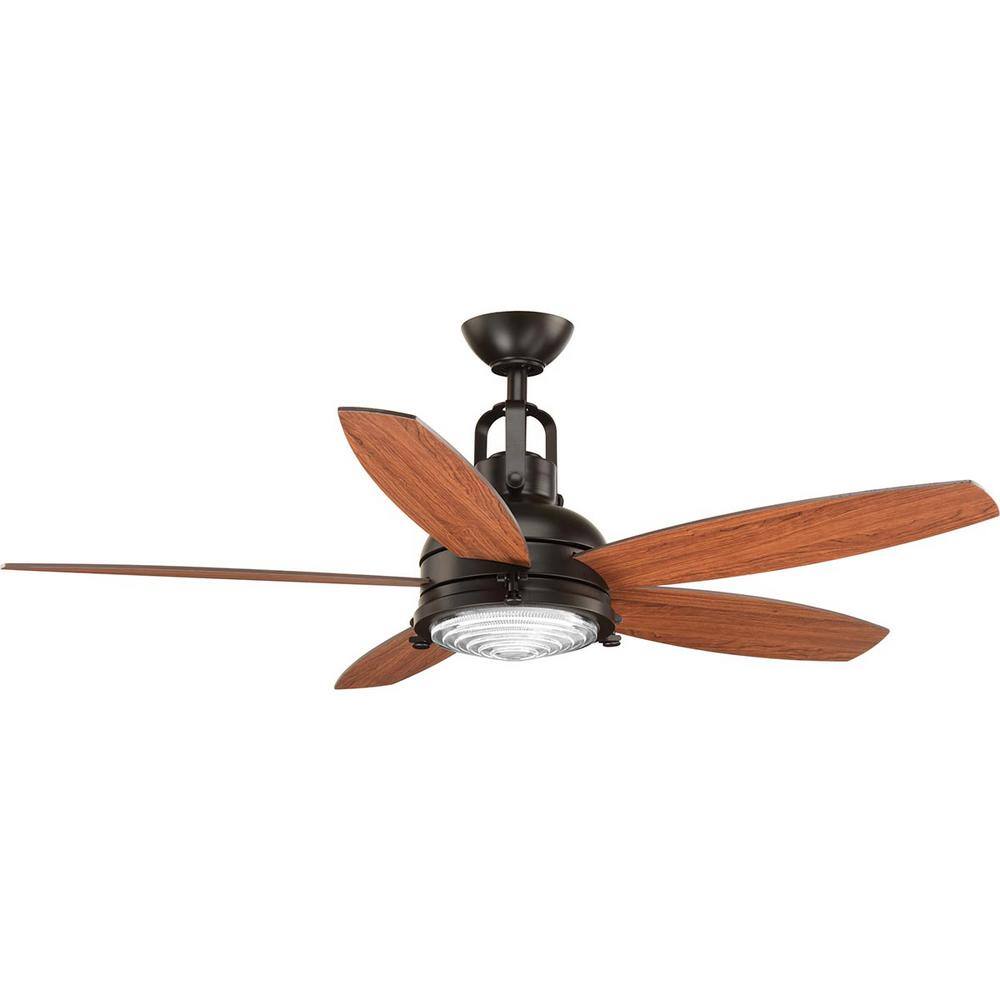 Progress Lighting Kudos 52 in. LED Indoor Antique Bronze Ceiling Fan with Light Kit and Remote P2568-2030K