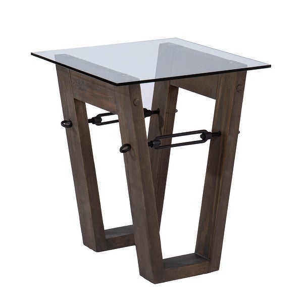 SEI Furniture Garanger Reclaimed Wood Side Table