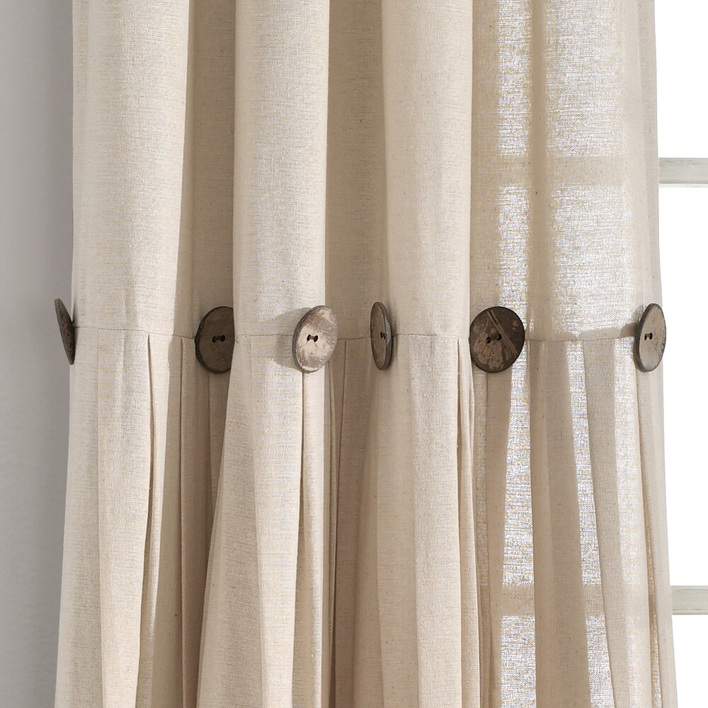 Lush Decor Linen Button New Window Curtain Single Panel   108\